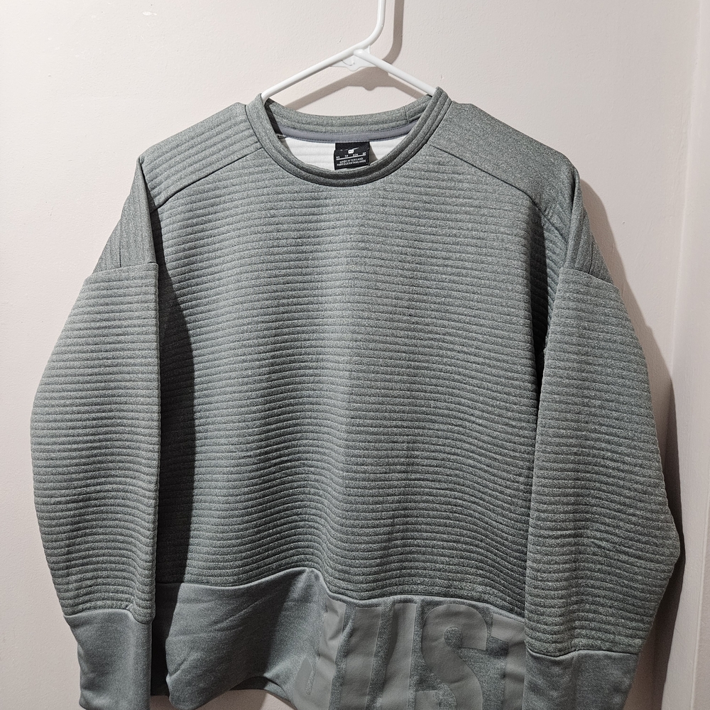 Nike Women Sweatshirt X-Small Black Just Do It Dri Fit Ribbed Crew Neck Pullover